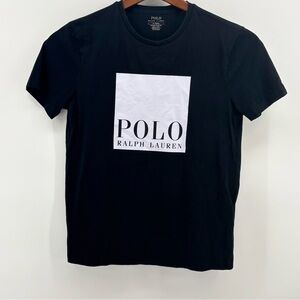 Polo Ralph Lauren Mens Black Short Sleeve Graphic Custom Slim Fit T-Shirt Size M